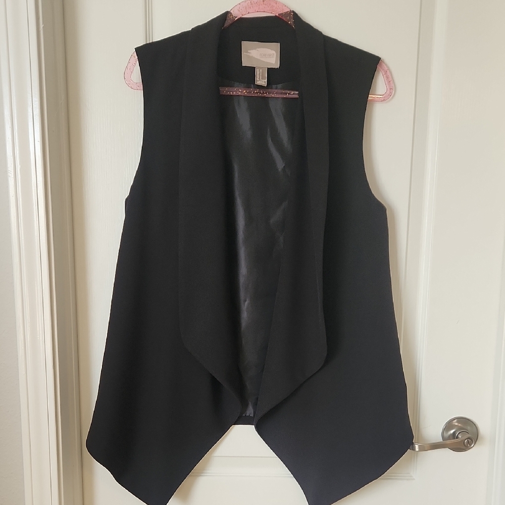 Black Open-Front Tuxedo Vest